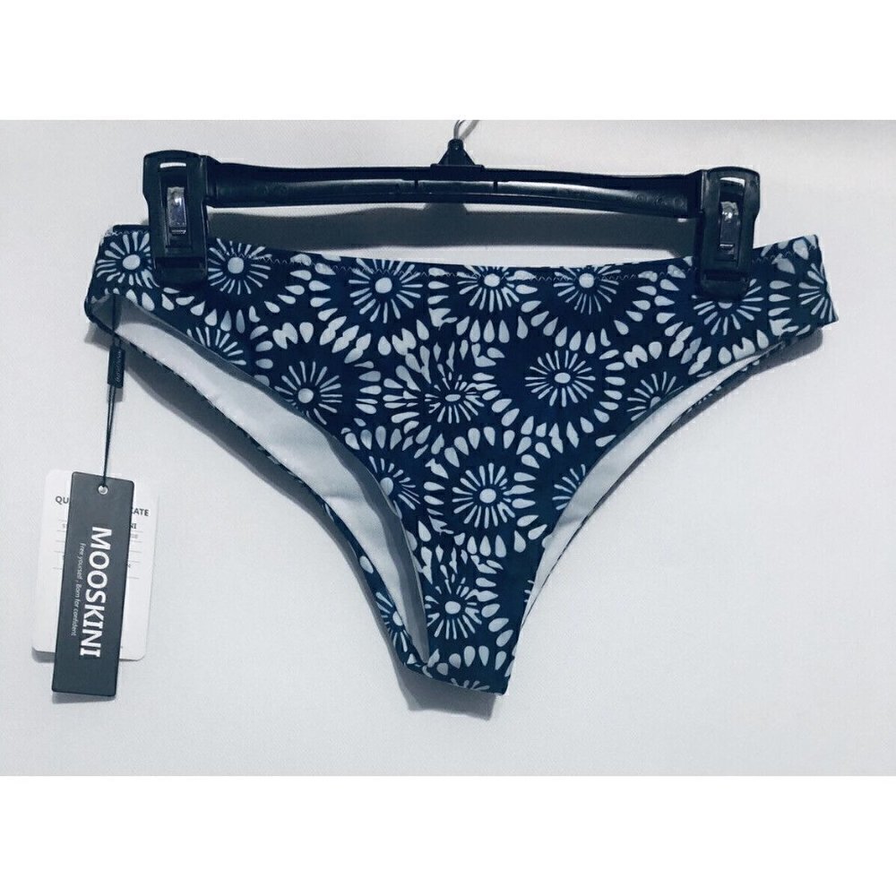 Mooskini Womens Medium Blue Floral Bikini Bottom Boho Festival Swim Suit